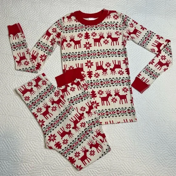 Hanna Andersson - Long John Pajama Set in Dear Deer 12 - Picture 2 of 11